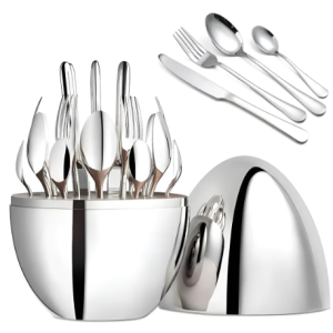 Cubiertos Huevo Plateado