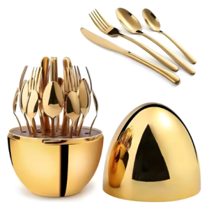 Cubiertos Huevo Dorado