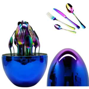 Cubiertos Huevo Azul