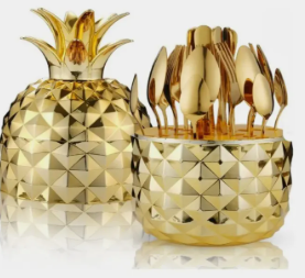 Cubiertos Piña Dorado