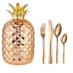 Cubiertos Piña Oro Rosa